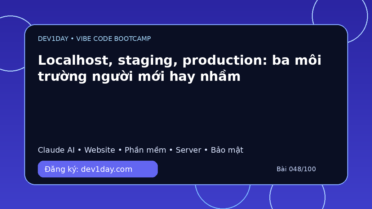 Ảnh minh họa Localhost, staging, production: ba môi trường người mới hay nhầm - Dev1Day