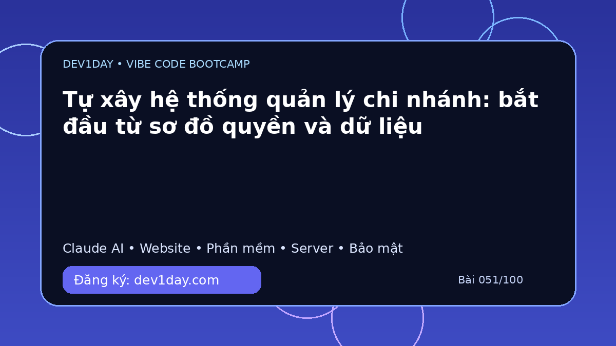 Ảnh minh họa Tự xây hệ thống quản lý chi nhánh: bắt đầu từ sơ đồ quyền và dữ liệu - Dev1Day