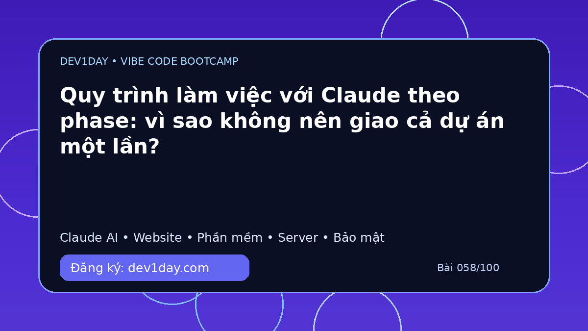 Ảnh minh họa Quy trình làm việc với Claude theo phase: vì sao không nên giao cả dự án một lần? - Dev1Day