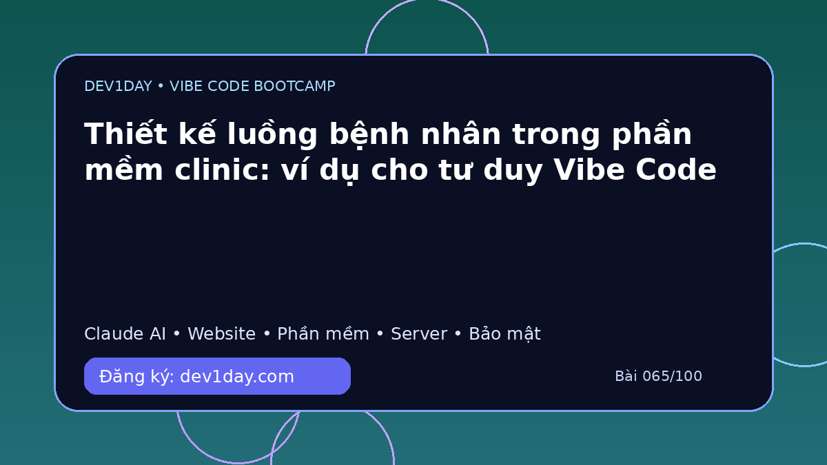 Ảnh minh họa Thiết kế luồng bệnh nhân trong phần mềm clinic: ví dụ cho tư duy Vibe Code - Dev1Day