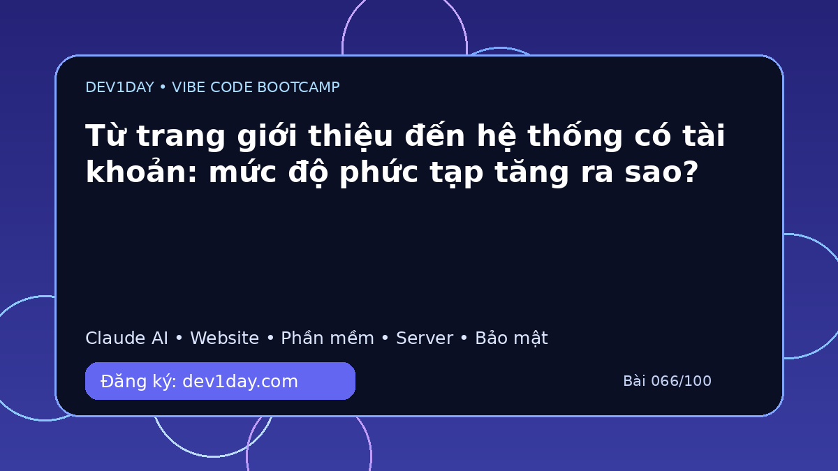 Ảnh minh họa Từ trang giới thiệu đến hệ thống có tài khoản: mức độ phức tạp tăng ra sao? - Dev1Day